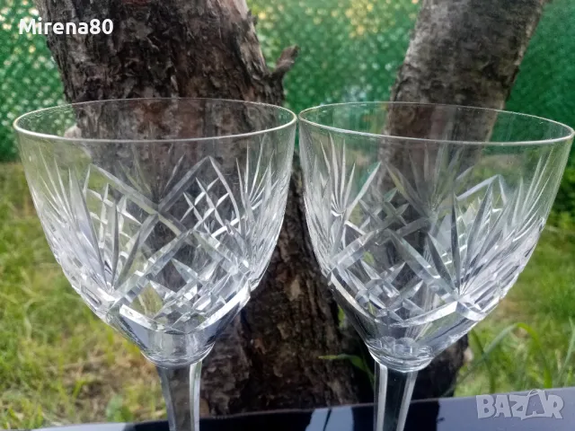 Кристални чаши за вино - 2 бр., снимка 2 - Чаши - 50145294