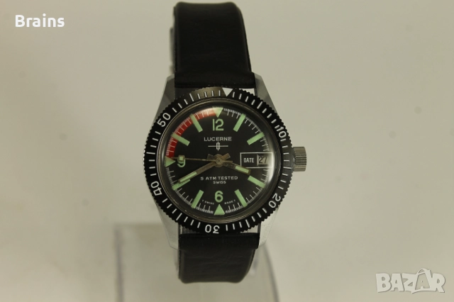 1960's LUCERNE Швейцарски Дамски Дайвърски Часовник НОВ, снимка 2 - Дамски - 51798269