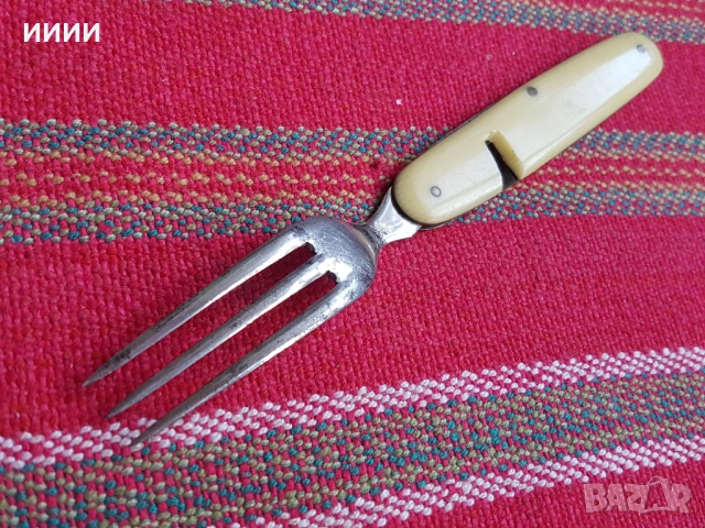 Сгъваема вилица слонова кост , снимка 3 - Антикварни и старинни предмети - 53945645