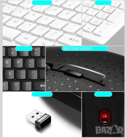 Бизнес безжични Wireless клавиатура и оптична мишка, съвместими с Windows KMT3, снимка 5 - Клавиатури и мишки - 52655080