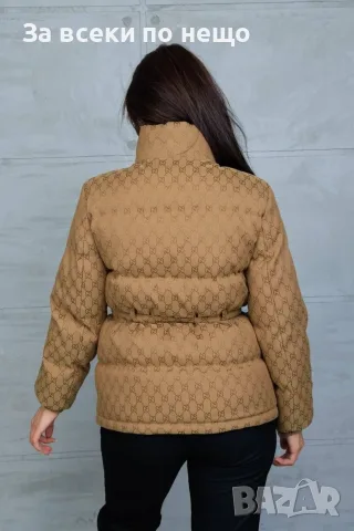 Gucci Дамско Светло Кафяво Зимно Яке С Колан Гучи Код A1856, снимка 3 - Якета - 55908488