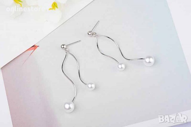 Сребърни обеци - Висящи Перли 925 BX539, снимка 5 - Обеци - 39122941