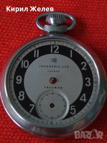 INGERSOLL LTD LONDON TRIUMPH MADE in GT. BRITAIN Стар АНГЛИЙСКИ ДЖОБЕН ЧАСОВНИК ФУНКЦИОНИРАЩ 23508, снимка 15 - Джобни - 45095590