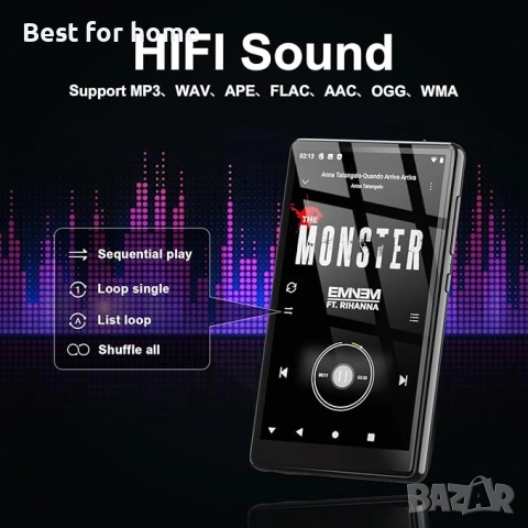160GB MP3 плейър с Bluetooth и WiFi, снимка 2 - MP3 и MP4 плеъри - 51975219