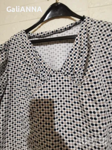 СТРАХОТНА БЛУЗКА НА ТОЧКИ 2XL-3XL, снимка 2 - Туники - 50132829