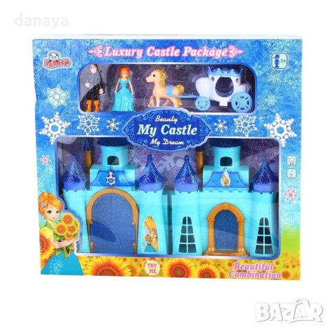 4128 Детски замък с каляска принц и принцеса, снимка 1 - Музикални играчки - 42467269