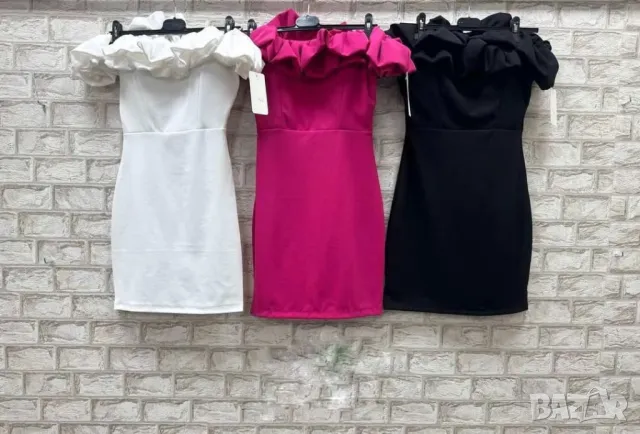 къси рокли с ефективно деколте и 3д цветя, снимка 5 - Рокли - 50425461