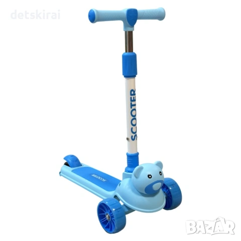 Сгъваема музикална тротинетка мече