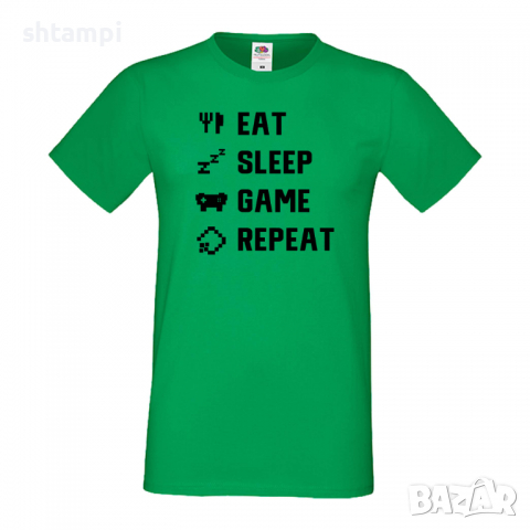 Мъжка тениска Game 4,Eat,Sleep,Game,Anime,Repeat,Ядене,Спане,Геймс,Подарък,Повторение,Празник,Игри, снимка 6 - Тениски - 36419170