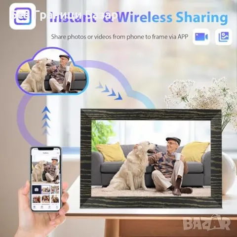 Нова цифрова WiFi Фото Рамка 10.1" с Тъч Екран и 32GB Памет за снимки, снимка 2 - Друга електроника - 50034259