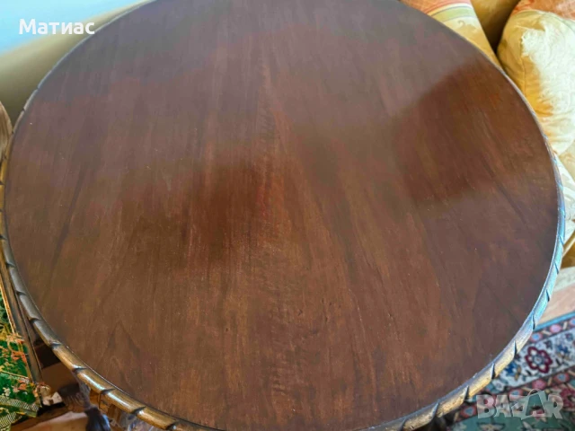 Масивна кръгла маса / дърворезба, ръчна изработка