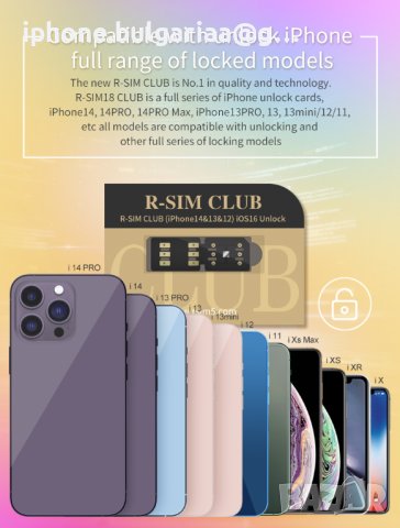 Турбо сим карта R-SIM CLUB Отключва UNLOCK Apple iPhone айфон от 6S до14, снимка 10 - Аксесоари за Apple - 39575450