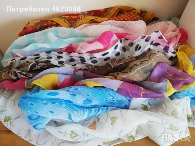 Дамско фишу от шифон, малки шалчета 9 бр. ПАКЕТНА цена