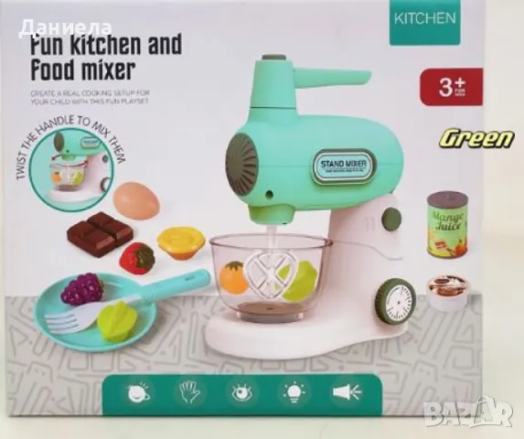 Играчка миксер с аксесоари със звуци и светлини Happy Kitchen, различни цветове, снимка 4 - Други - 48445466