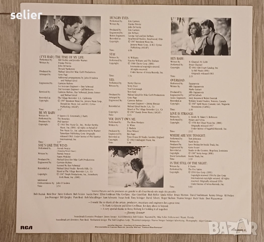 Плоча с музиката от филма "Мръсни Танци"с Патрик Суейзи:  More Dirty Dancing Издание 🇩🇪 GERMANY 19, снимка 3 - Грамофонни плочи - 52674420