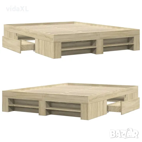 vidaXL Рамка за легло без матрак сонома дъб 160x200 см инженерно дърво, снимка 8 - Спални и легла - 56146900