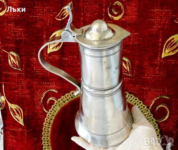 Калаена кана с капак,за вино,1821 година,печат. 