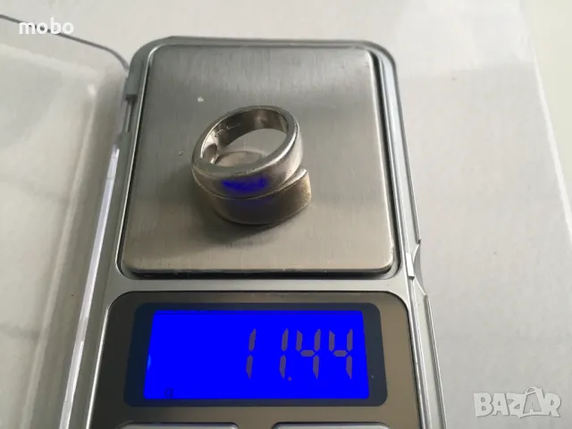 Красив сребърен пръстен, с добавка златното PVD покритие.Тегло 11.94 г,про, снимка 2 - Обеци - 49674014