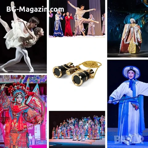 Луксозен театрален бинокъл 3×25 черен с верижка за театър опера концерти балет подарък реквизит, снимка 9 - Други ценни предмети - 50931271