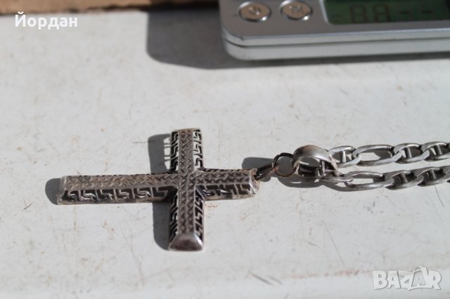 Сребърен кръст със синджир 925, снимка 11 - Колиета, медальони, синджири - 32033902
