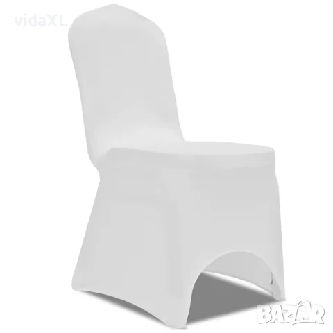 vidaXL Покривни калъфи за столове, 100 бр, еластични, бели(SKU: 274765)