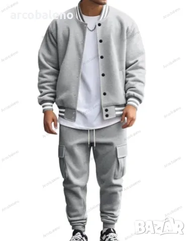 Мъжки свободен комплект от две части, панталон и ежедневно яке от полар, 5цвята , снимка 5 - Спортни дрехи, екипи - 49500961