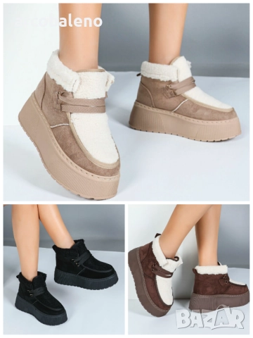 Дамски зимни боти до глезена, 3цвята 