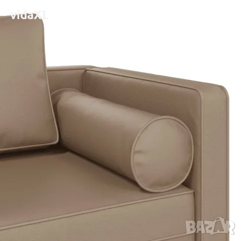 vidaXL Кушетка с възглавници, капучино, изкуствена кожа, снимка 6 - Кушетки - 56147453