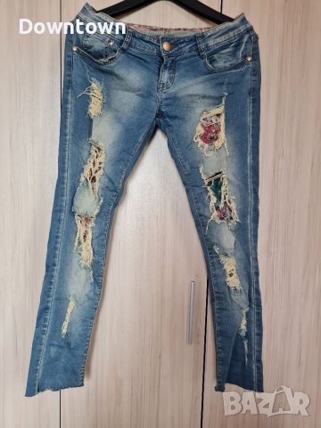 Nove&nove fashion jeans, летни дънки с кръпки# размер L 