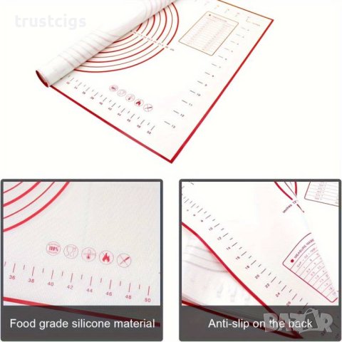 Силиконова подложка за месене и точене на брашно 60/40, снимка 8 - Аксесоари за кухня - 44501090
