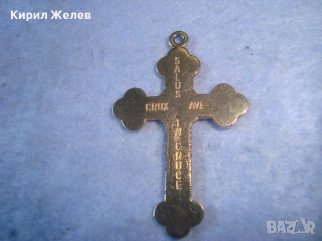 СТАРО КРАСИВО ПОЗЛАТЕНО КАТОЛИЧЕСКО РЕЛЕФНО РАЗПЯТИЕ КРЪСТЧЕ 12662, снимка 10 - Антикварни и старинни предмети - 36903444