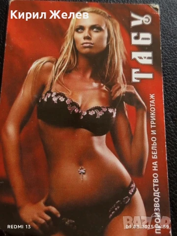 Старо календарче с лого ТАБУ производство на бельо и трикотаж 35418, снимка 2 - Колекции - 51218917