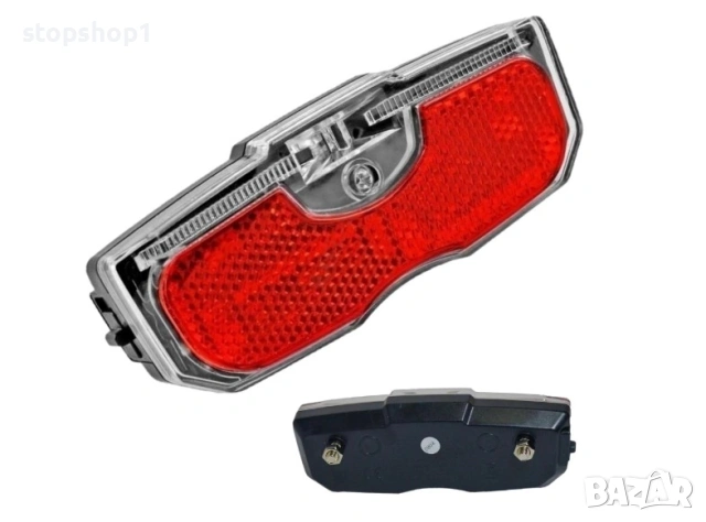 2K YG-WD430 LED велосипедна светлина, червена, закрепване за багаж, размери 118.6x45.5x22.6 мм