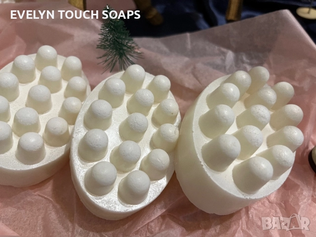 🧼 Масажен сапун с кокос, козе мляко, оризово брашно и мед, снимка 3 - Козметика за тяло - 52161089