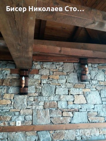 Етно аплици-стенни лампи от автентични бъчви с ръчно изработени дървени чашки!, снимка 6 - Лампи за стена - 15409027