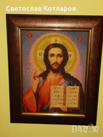 ИКОНА ИСУС за подарък юбилей диамантен гоблен картина , снимка 1 - Икони - 29982603
