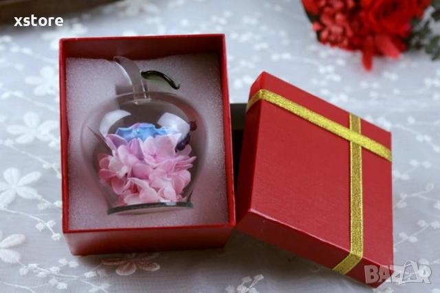 Вечна Роза в стъклена ябълка YSH F, снимка 10 - Декорация за дома - 52793223