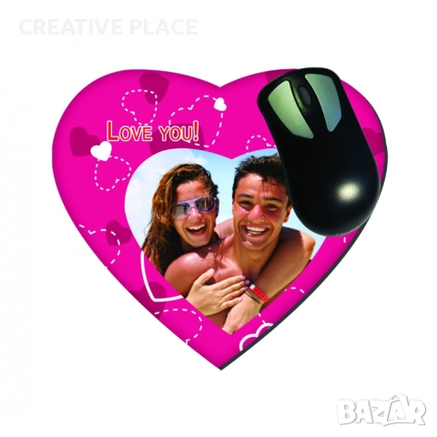 🎁🖱️ Подложка за мишка сърце с ваша снимка 💖