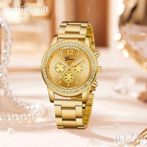 Комплект бижута с часовник - колие, гривна, пръстен и обеци, снимка 3 - Дамски - 53101620