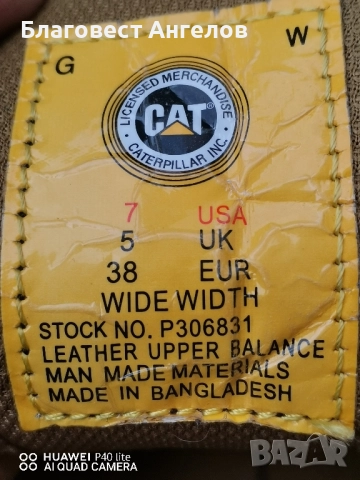 работни обувки номер 38 Cat, снимка 6 - Мъжки боти - 51889963