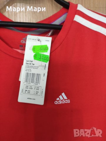 Adidas дамска червена блуза 2ХS;М, снимка 3 - Тениски - 32197994