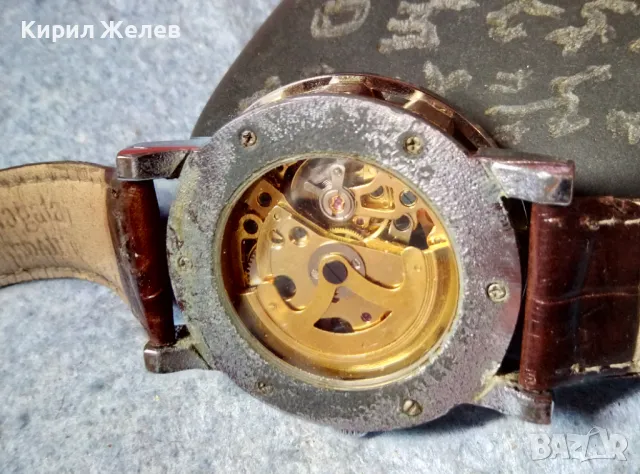 СЛАВА Скелетон РУСКИ ЧАСОВНИК АВТОМАТИК с КАИШКА Nagata SPAIN Естествена КОЖА ФУНКЦИОНИРАЩ 49334, снимка 8 - Мъжки - 48275542