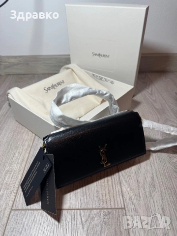 Оригинална дамска чанта Saint Laurent – нова с кутия и документи от Farfetch