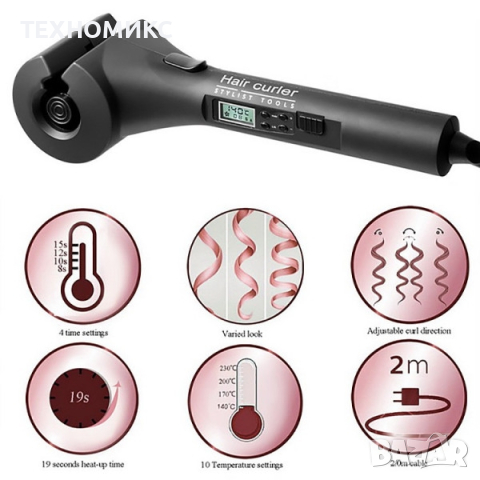 Високотехнологична керамична преса за къдрене на коса с LED дисплей

, снимка 9 - Преси за коса - 44582706