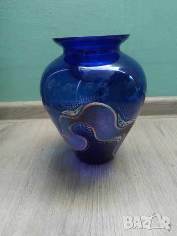 стъклена ваза в арт стил, снимка 2 - Вази - 39160353