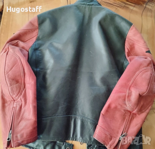 Tommy Hilfiger Винтидж Мъжко кожено яке моторджиско Cafe Racer M/L, снимка 2 - Якета - 52896396