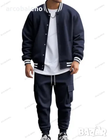 Мъжки свободен комплект от две части, панталон и ежедневно яке от полар, 5цвята , снимка 4 - Спортни дрехи, екипи - 49500961