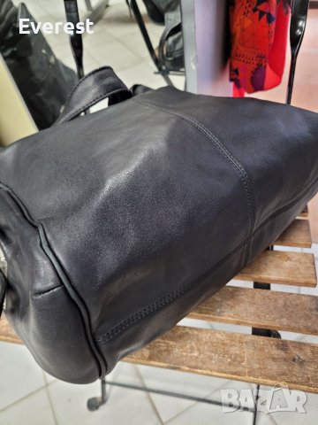 ECCO естествена кожа дамска,черна чанта ,тип ТОРБА ( 350 лв в интернет), снимка 12 - Чанти - 38985899