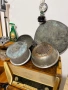 Старинки, медни/бакърени тенджери, синия, синджир и букай, снимка 9