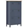vidaXL Шкаф за обувки Hill сив 72x35x124 см борово дърво масив, снимка 1